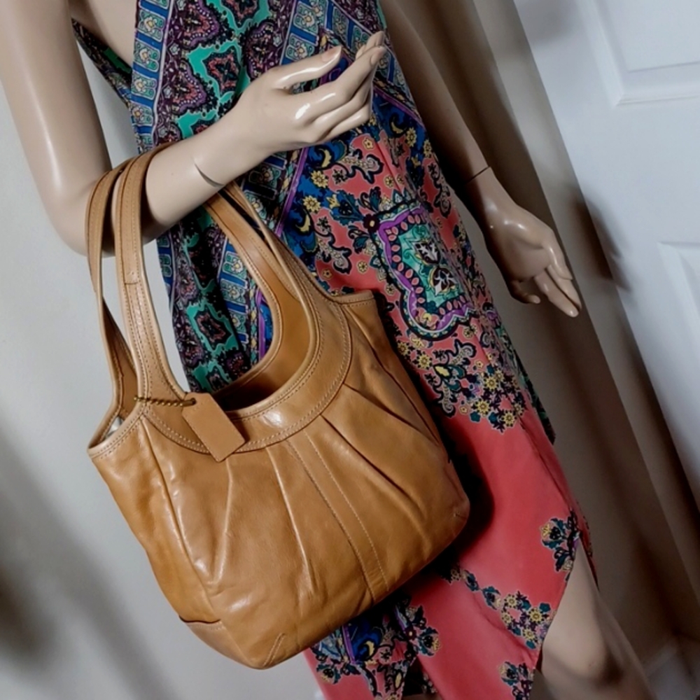 13IN COACH 2008 PLEATED ERGO 12240 TATTERSAL SHOULDER BAG - Picture 15 of 17